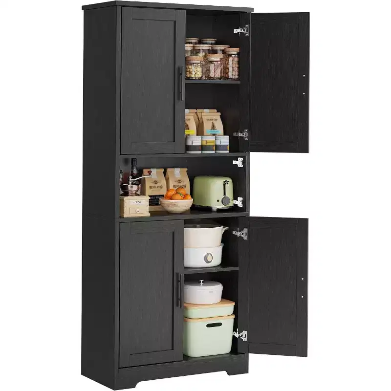 70'' Tall Kitchen Pantry Cabinet,Modern Kitchen Hutch with Microwave Stand & Adjustable Shelves,Ideal for Dining Room, Bathroom