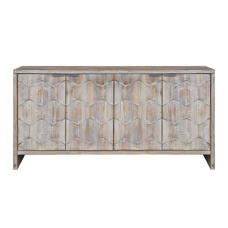 Farmhouse Style 4 Door Wooden Sideboar for Living Room