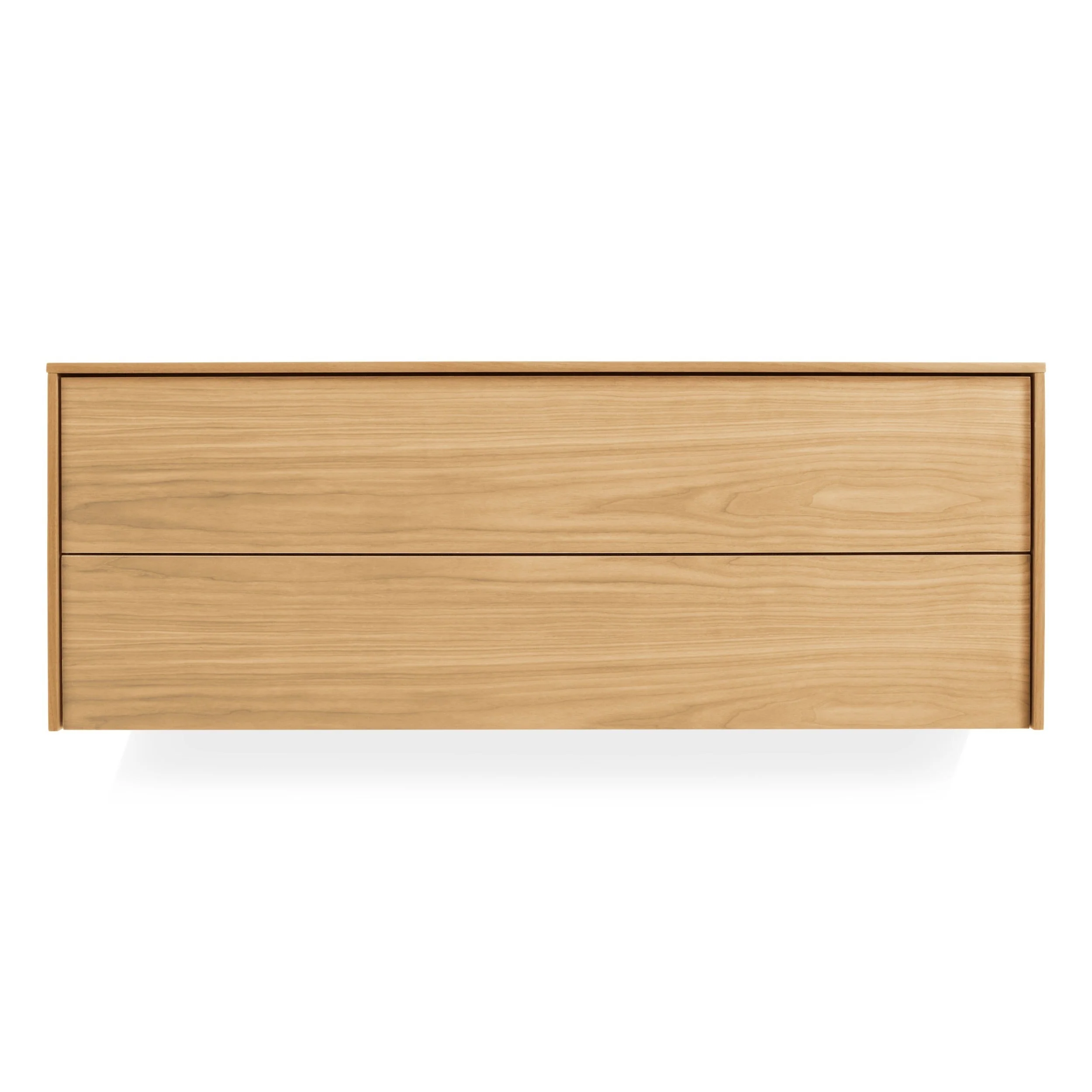 Modern Walnut Wood Wall Cabinet with Two Drawers for Living Room