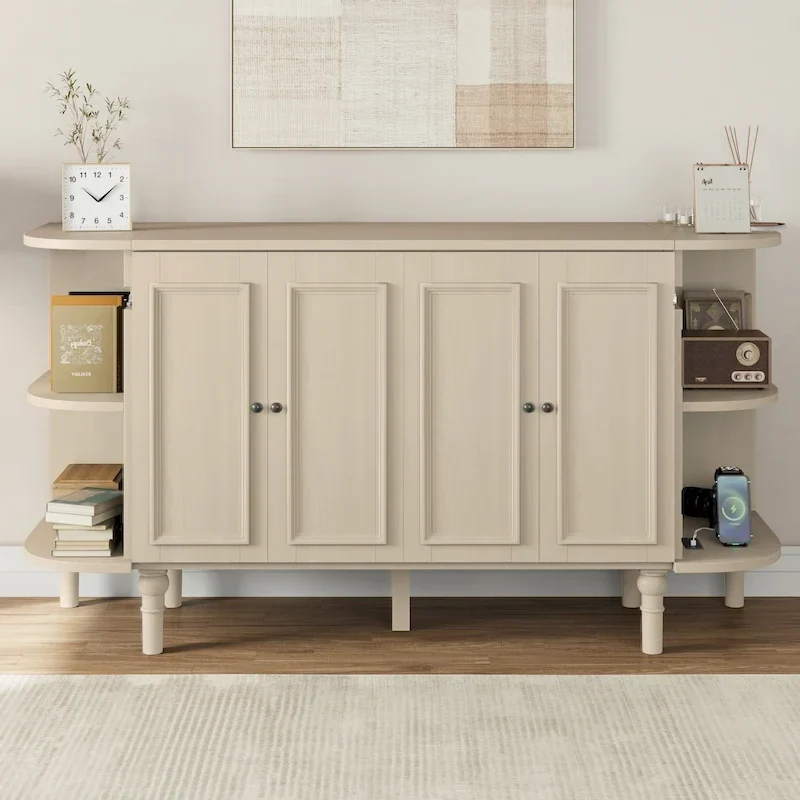 Solid Wood Extendable Dining Table with Queen Anne Chairs | Grey Oak