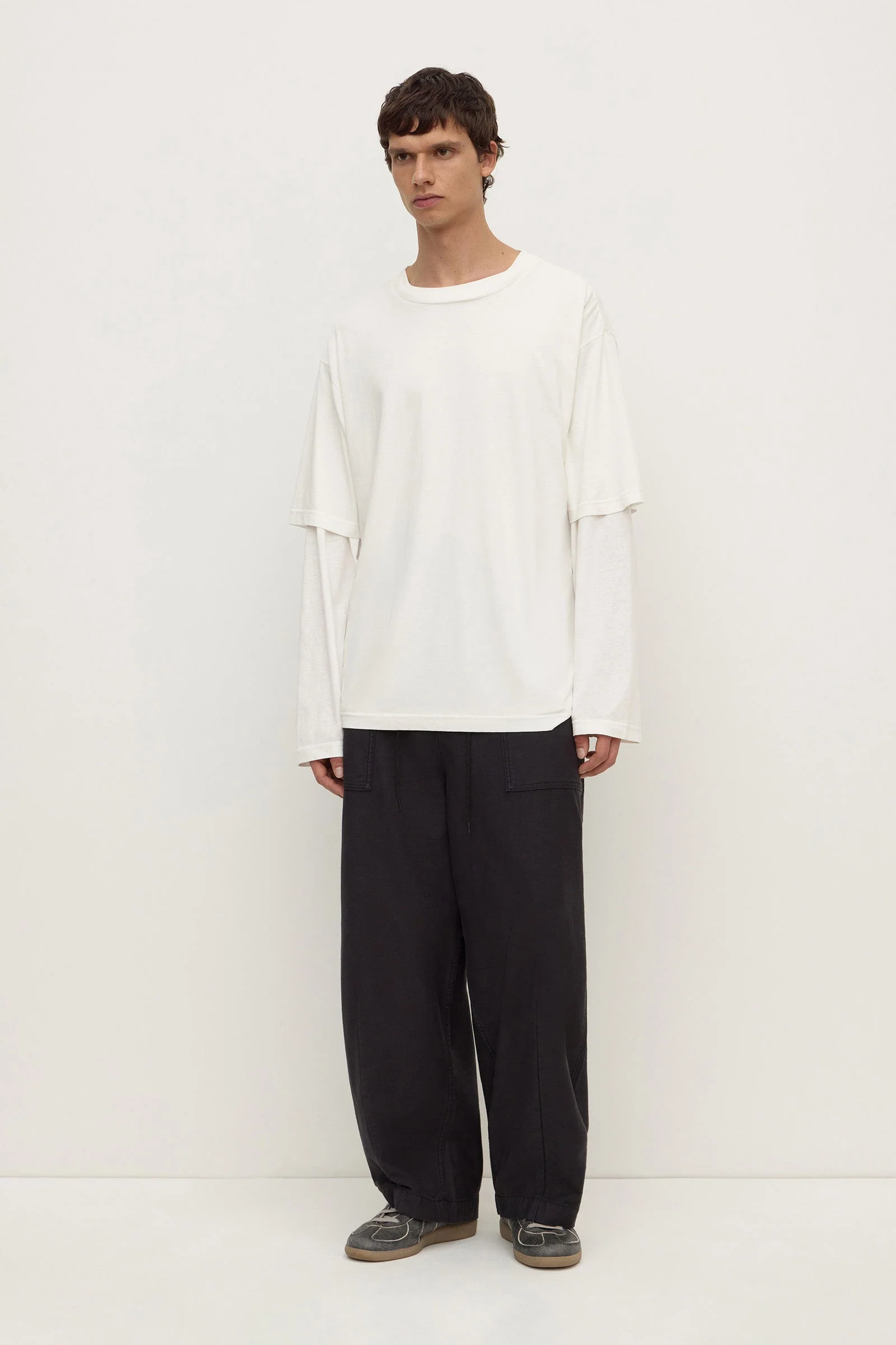 Antique White Cotton Hemp Long Sleeve Tee