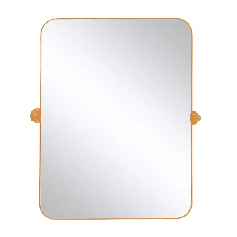 HomeRoots 36 Gold Metal Tilting Framed Accent Mirror