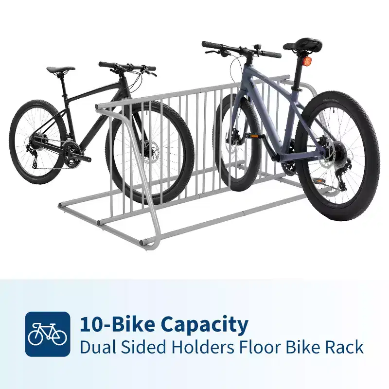 Floor Bike Rack,Single-Side 5-Bike Rack, Grid Bike Rack In Ground,Freestanding Bicycle Floor Parking Stand,Stand Bike Racks for Garages Streets
