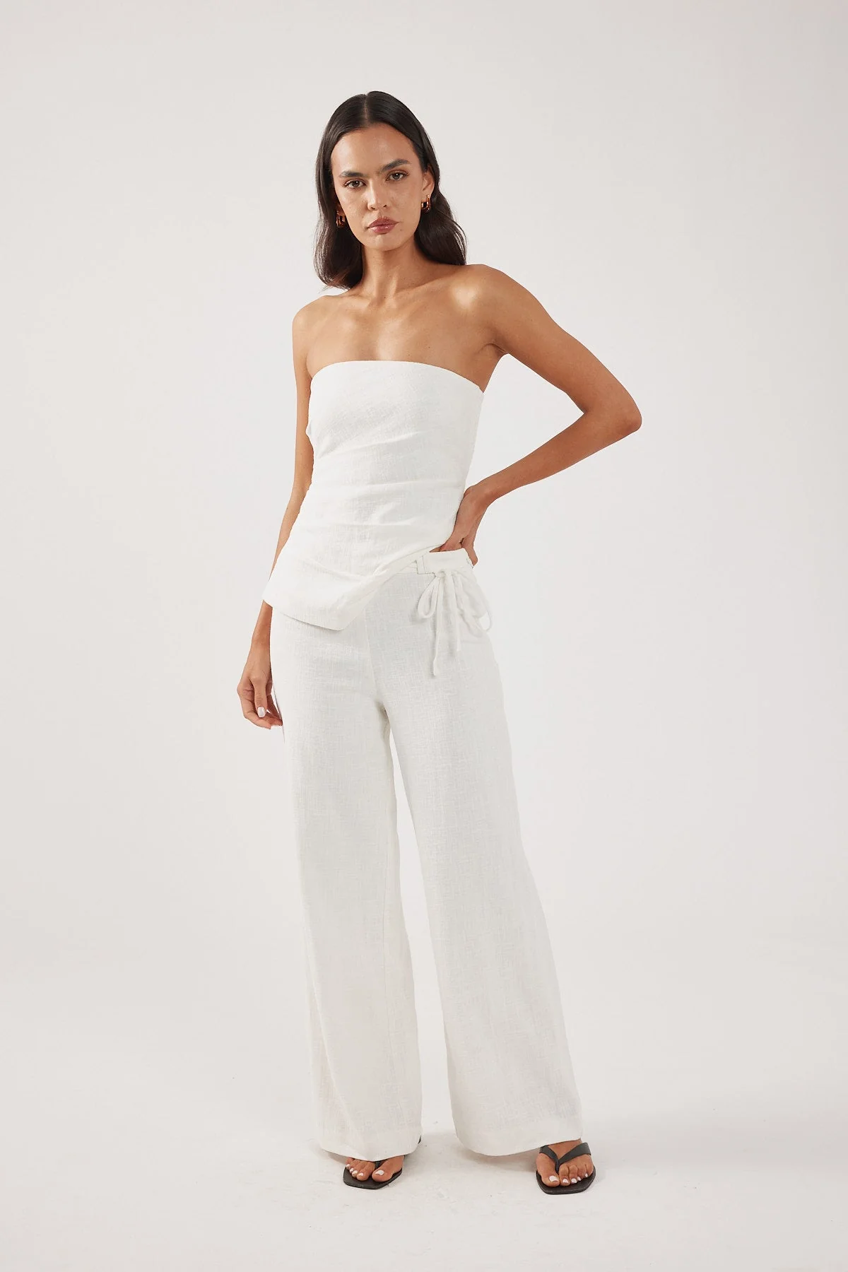 Mid Rise Pant White