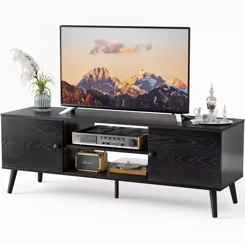 Black / Brown Modern TV Stand for 55–60