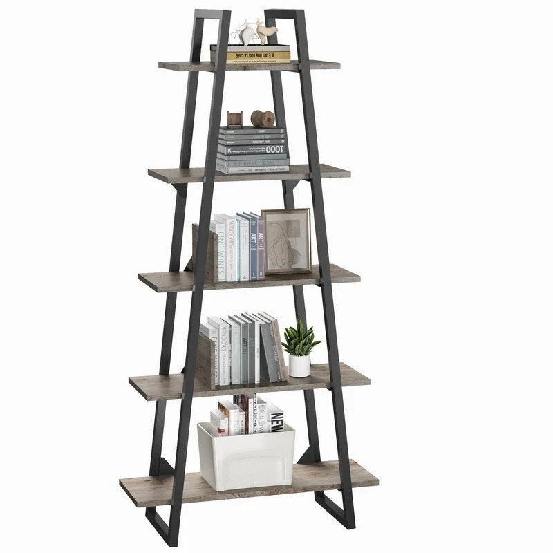Trapezoidal cardboard bookshelf