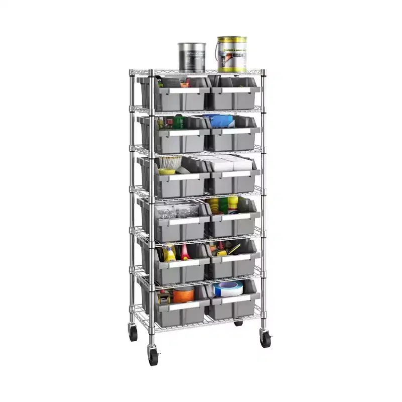 Seville Classics 7-Tier NSF 12-Bin Rack Storage System