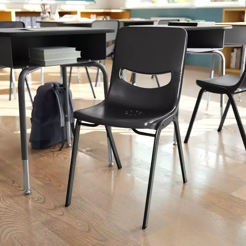 Heavy-Duty Flex Comfort Stack Classroom Chair with Powder-Coated Frame with Ergonomic Back and Seat