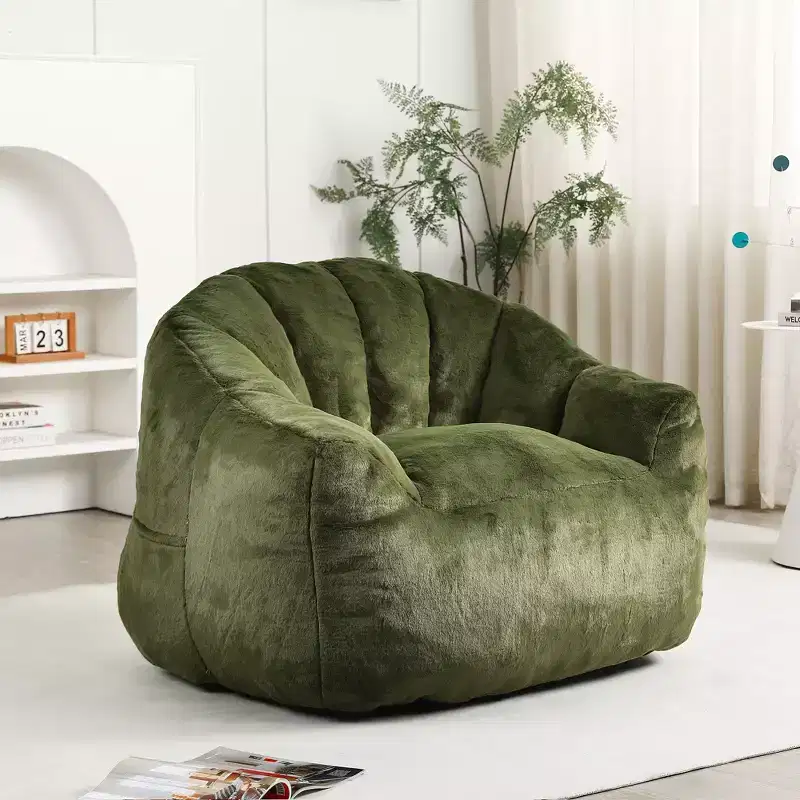 MAYEERTY Bean Bag Sofa Chair with Armrests High Density Foam Lazy Comfortable for Adults Living Room Bedroom Reading Nook