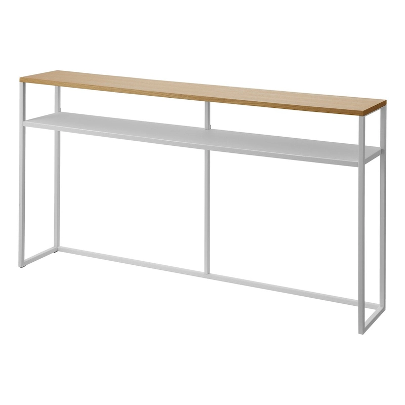 Yamazaki Home Long Console Table - Two Styles, Steel, Shelf, Holds 11 lbs - L 8.07 x W 49.61 x H 25.59 inches