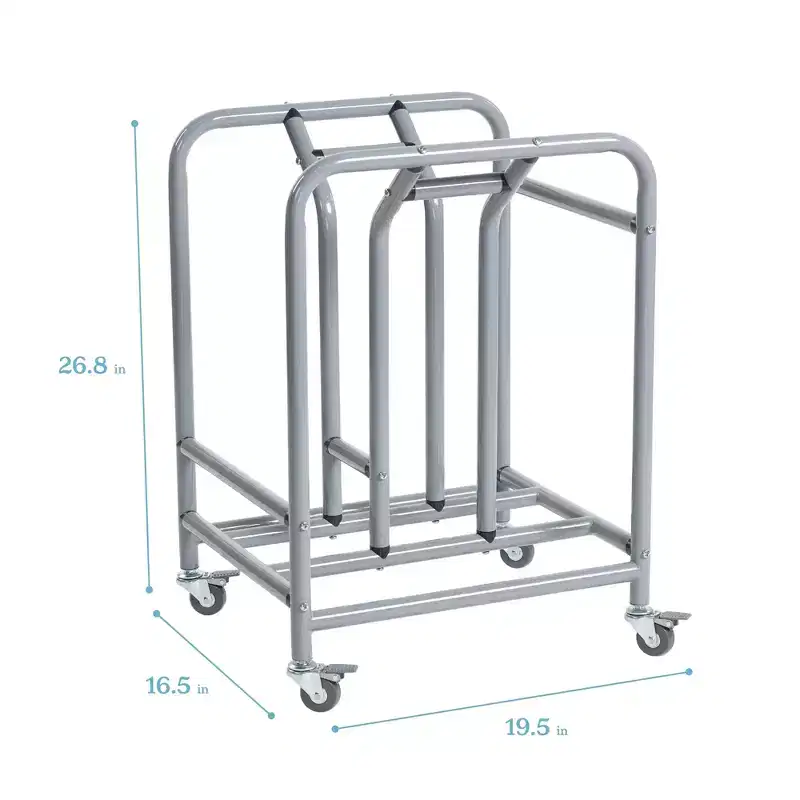 ECR4Kids The Surf Mobile Storage Rack, Stores 10 Lap Desks, Classroom Organization, Silver