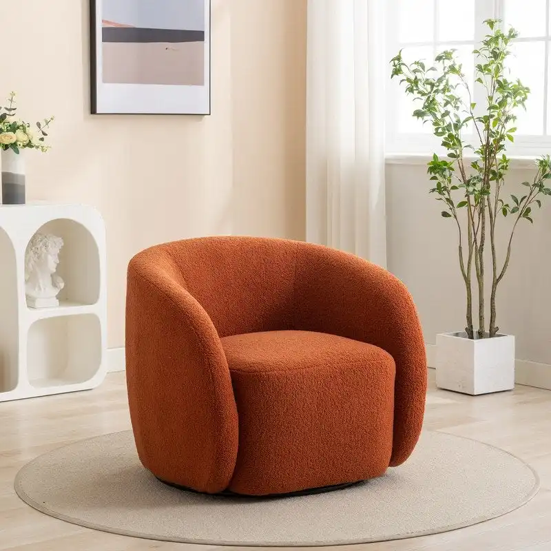 SEYNAR Modern Glam Upholstered 360 Degree Swivel Accent Armchair
