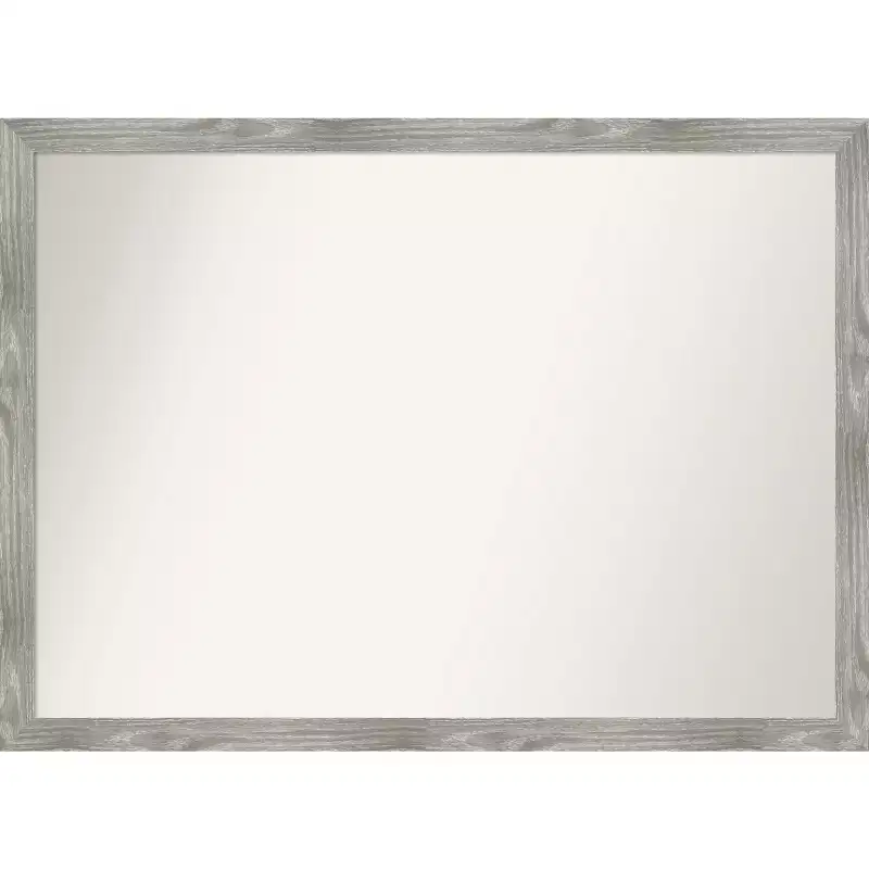41" x 30" Non-Beveled Dove Square Bathroom Wall Mirror Gray Wash - Amanti Art: Polystyrene Frame, Wall Mounted