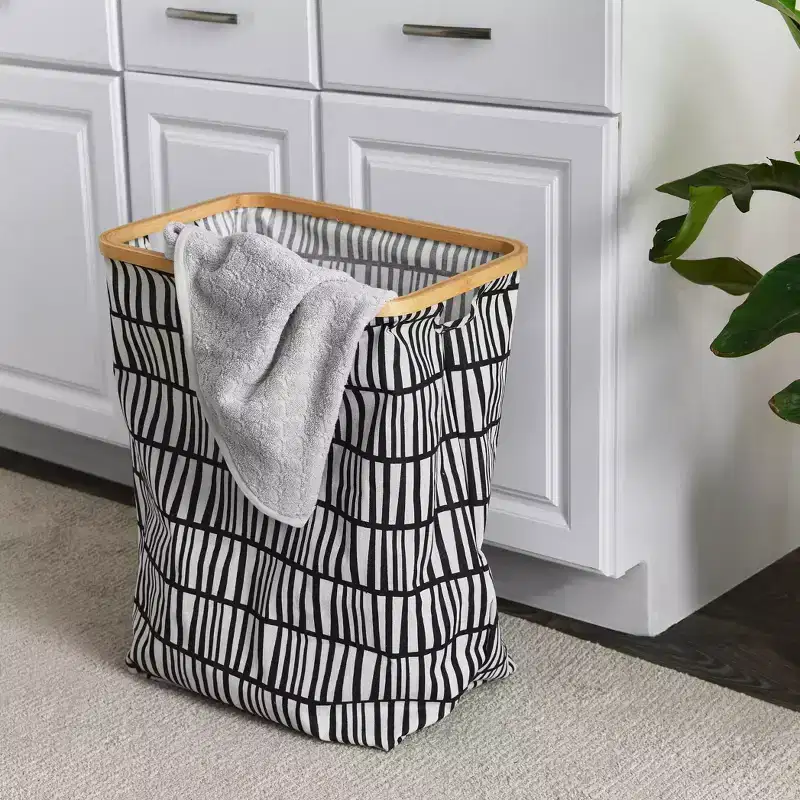 Household Essentials Bamboo Rimmed Rectangular Krush Hamper