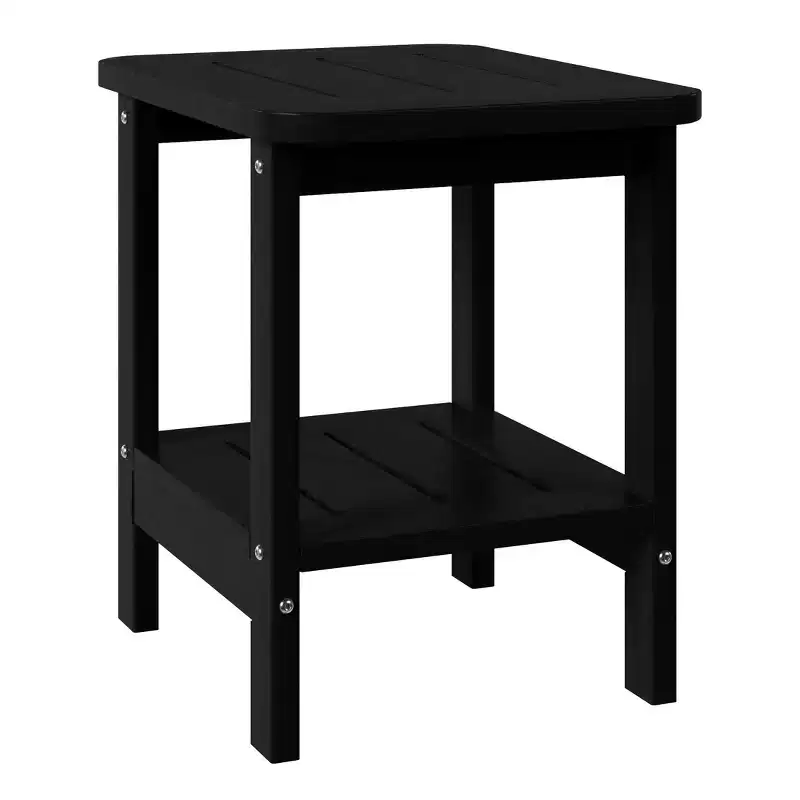 WestinTrends Aruba 2-Tier Outdoor HDPE Modern Adirondack Square Patio Side Table, Turquoise