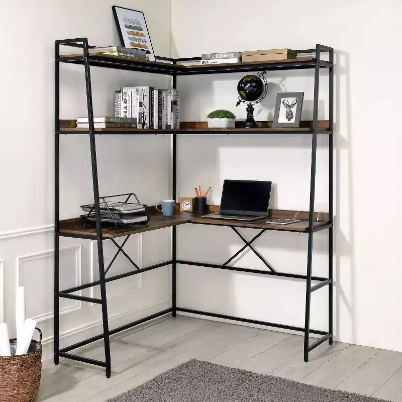 Clydebank Corner Desk with Bookcase and USB Plug - HOMES: Inside + Out