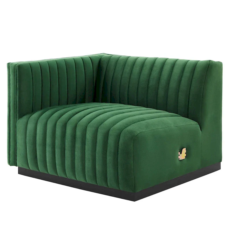 Channel Tufted Velvet Upholstered Sofa