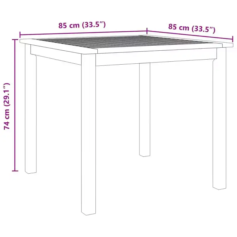 vidaXL Garden Dining Set Brown Solid Acacia wood Medium Foldable