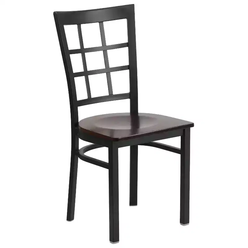 Flash Furniture Black Window Back Metal Restaurant Chair