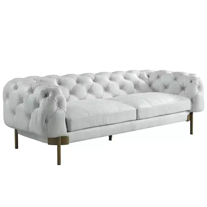 Ragle 96" Sofas Vintage White Top Grain Leather - Acme Furniture