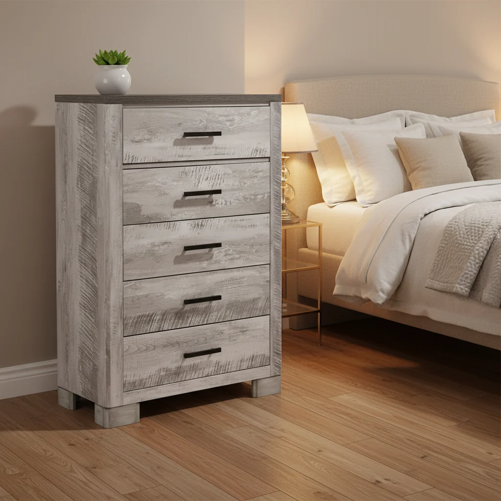 5 Drawer Chest Gray