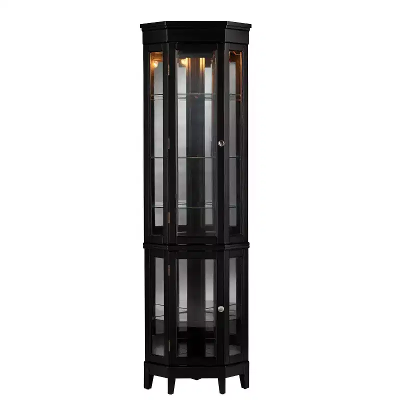 Essex Corner Curio Cabinet - Black - SEI