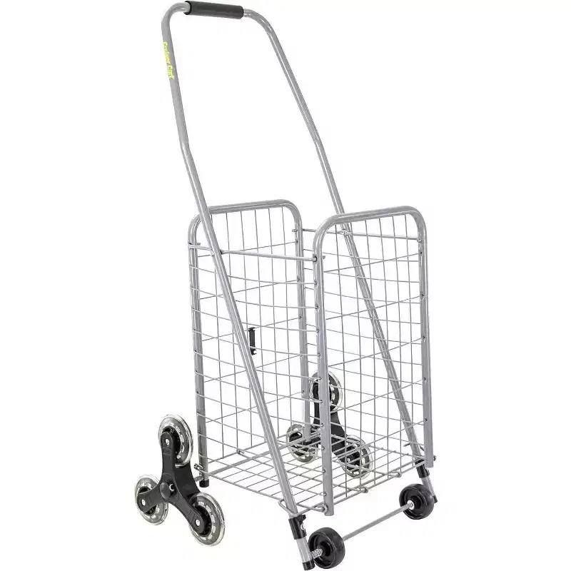 Stair Climber Cruiser Cart Sport Shopping Grocery Compact Lightweight Folding Laundry Wheels Basket