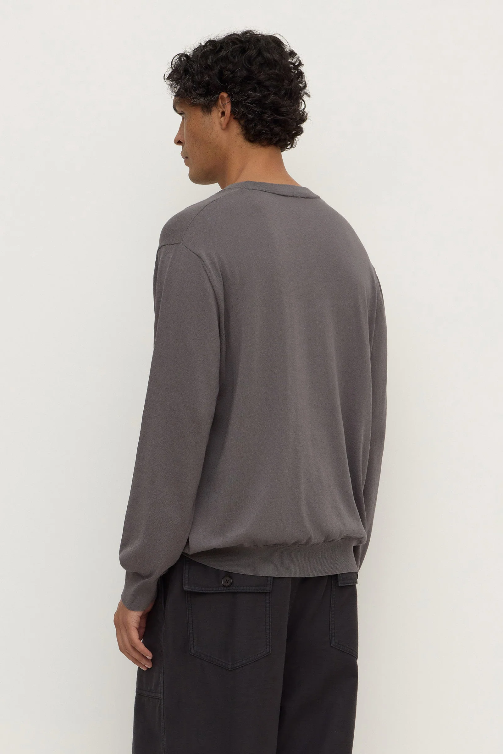 Cotton Blend Knit Crew