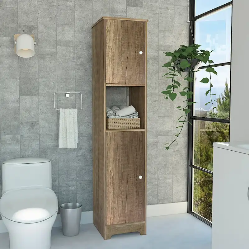 Ibis 14-inch Wide Linen Cabinet with Double Doors, 4 Interior Shelves, and 2 Cabinets