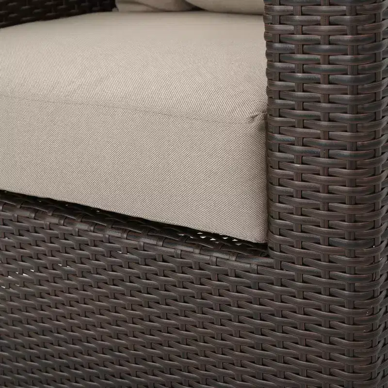 Darius Wicker Swivel Club Chair: Christopher Knight Home, Cushioned, Weather-Resistant Patio Furniture