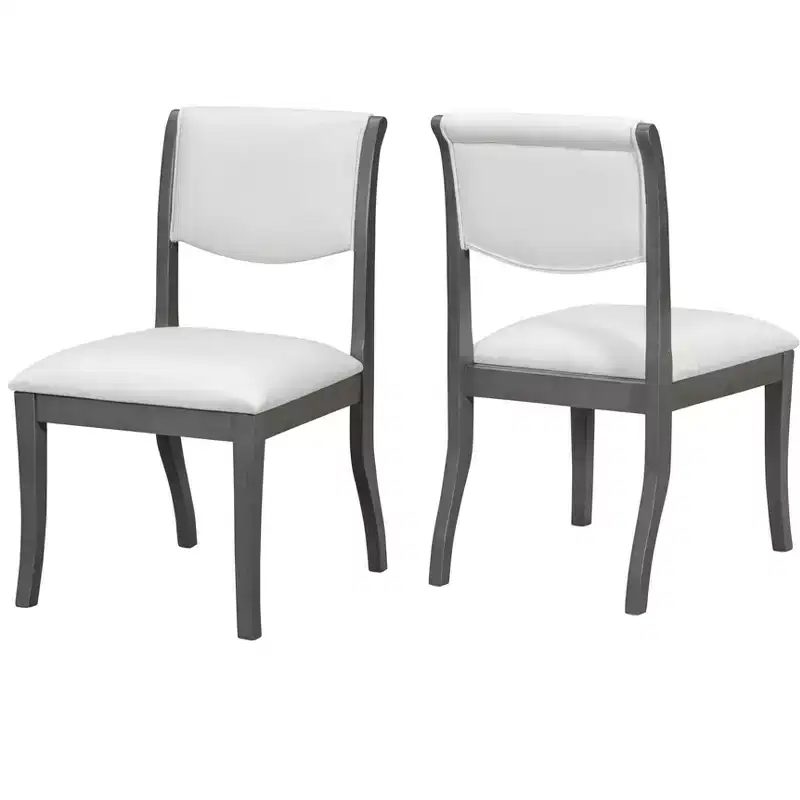 Set of 2 Dining Chair Upholstered Dinner Chair Armless Chairs with Padded Seat, Solid Hardwood Frame - Modernluxe