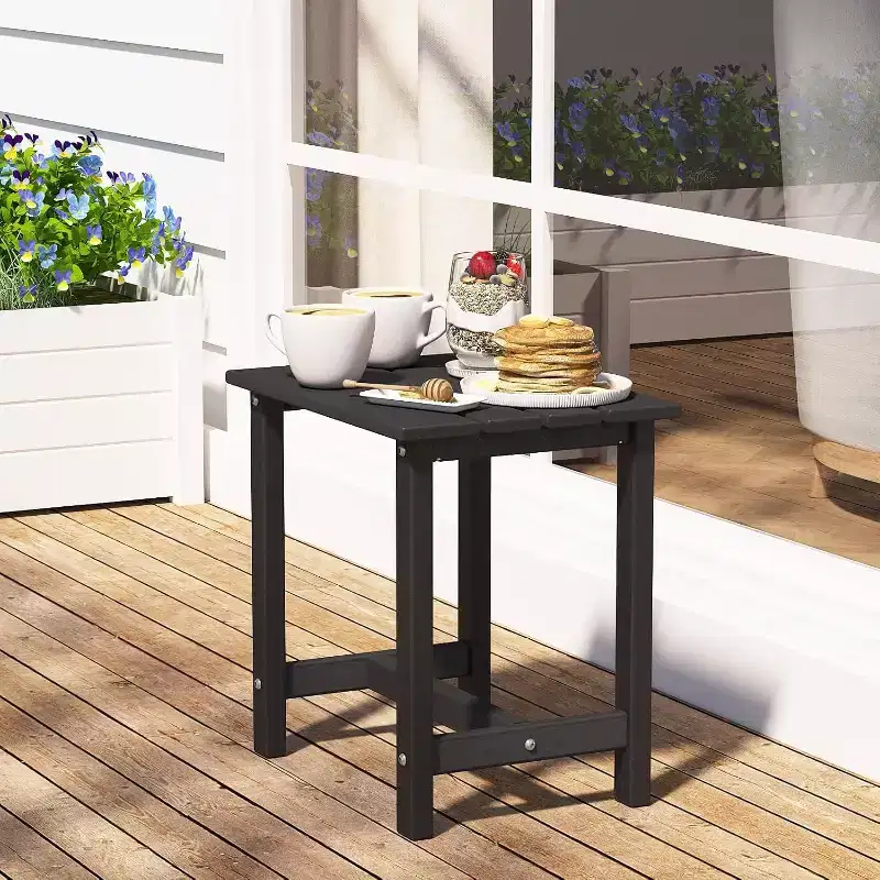 Tree City Outdoor Side Table, 18 Weather-Resistant HDPE Patio End Table for Adirondack Chair, Durable Small Table for Porch, Yard & Garden