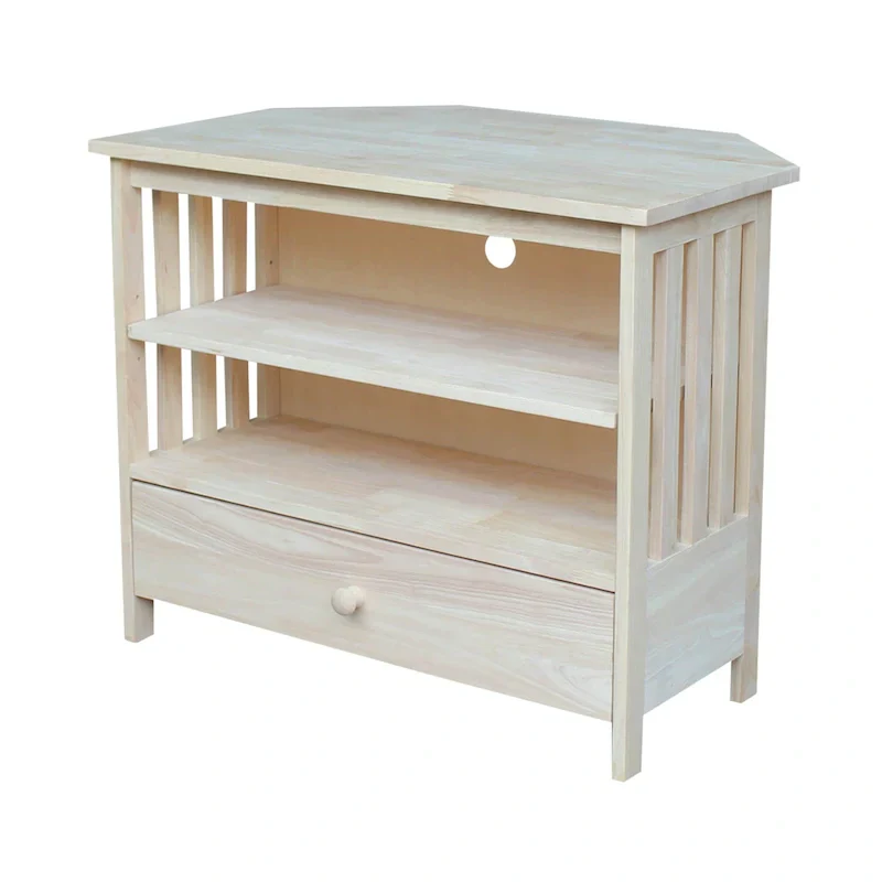Solid Hardwood Mission Corner TV Stand
