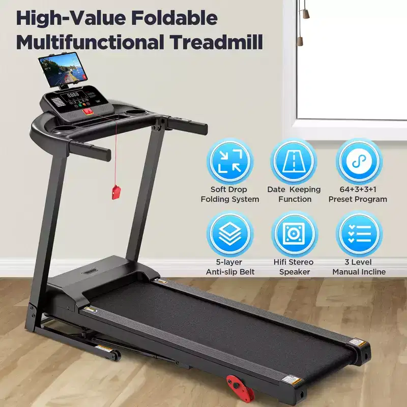 Treadmill on Sale,Treadmills Clearance, Folding Electric Running Walking Treadmill, Portable Treadmill for Home Use, 7.5 MPH, Smart Apps