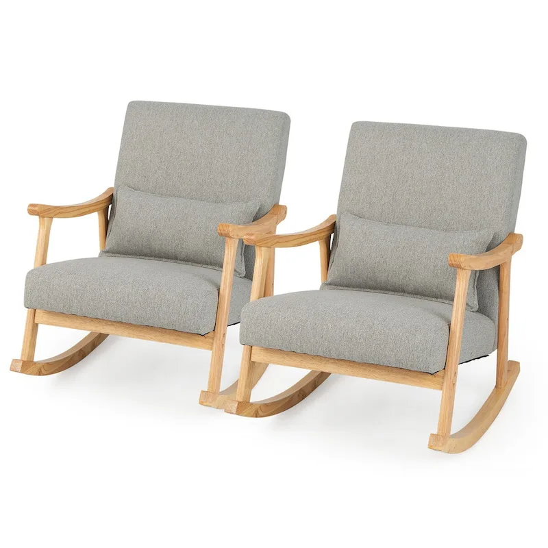 Rocking Chairs with Pillow Rocking Armchairs (2-Pack)