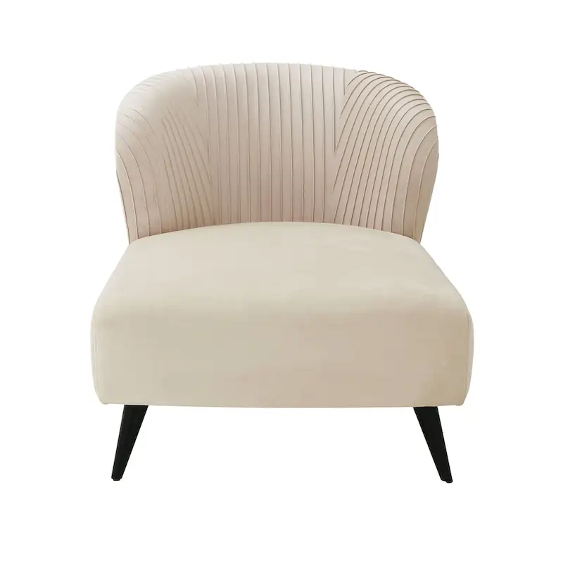 Maliah Pleated Velvet Upholstered Chaise