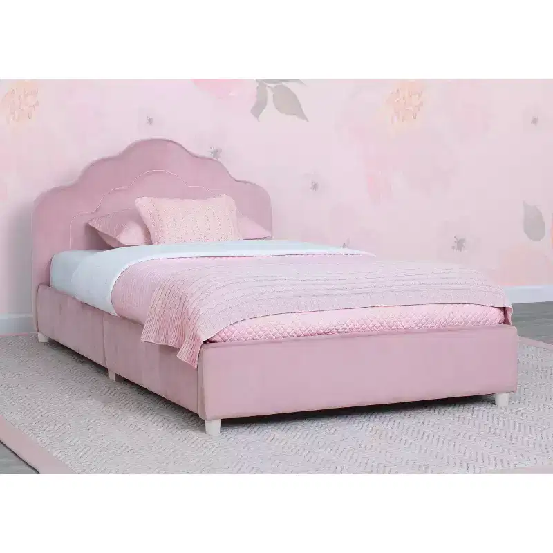 Delta Children Twin Upholstered Kids' Bed Rose Pink