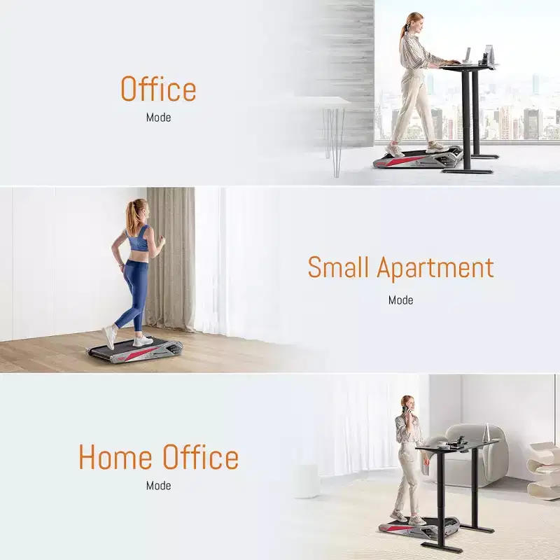 EGOFIT Walker Pro M1 - Cool Grey, Under Desk Treadmill, 5% Incline, LCD Display