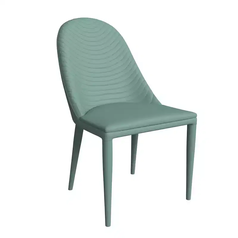 Modern Armless Dining Chair – Upholstered PU Leather with Metal Legs