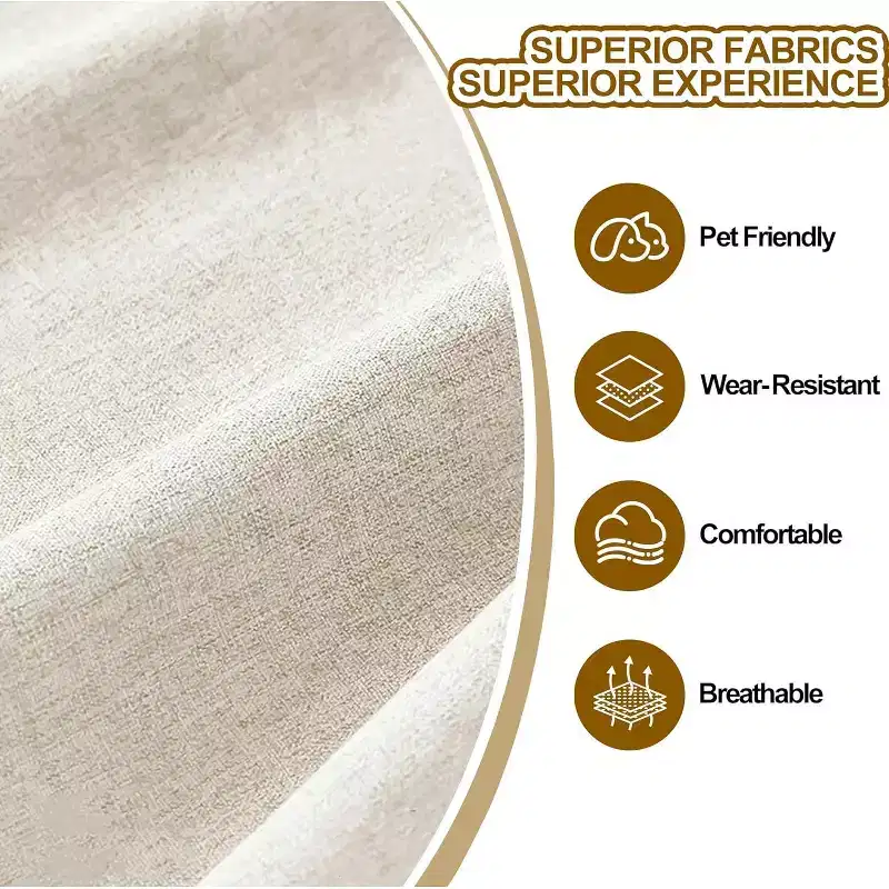 80 Linen Sofa, 3 Seater Sofa, Modern Couch and Sofa, Comfy Armrests and Seats and Backrests
