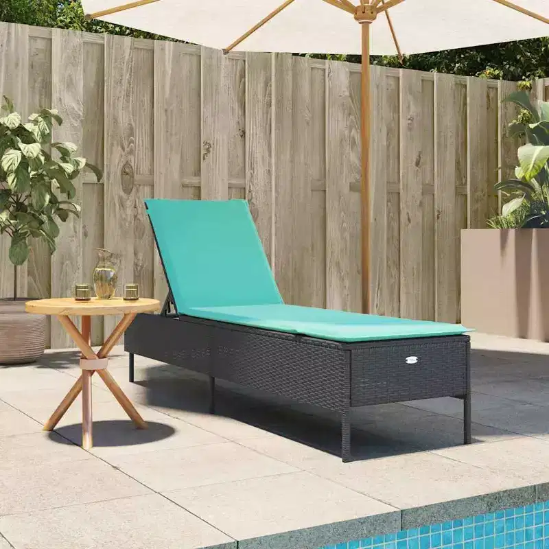 vidaXL Patio Sun Lounger PE rattan Standard Height-Adjustable