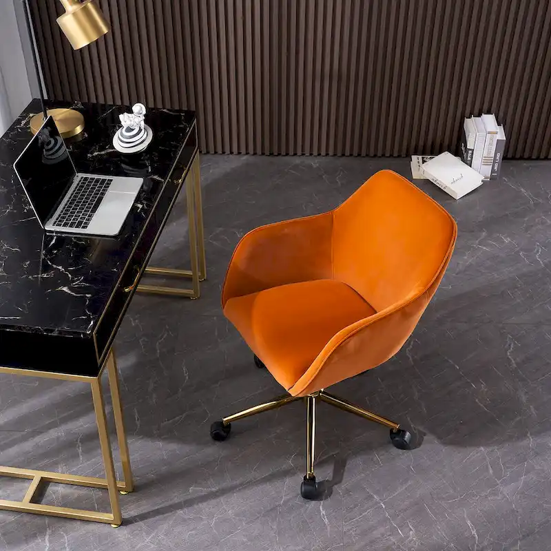 Home Office Chair With Gold Metal Legs
