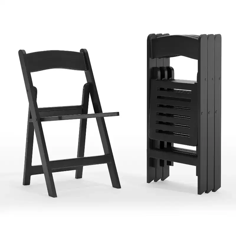 Flash Furniture 4 Pack HERCULES Series 800 lb. Capacity Resin Folding Chair with Slatted Seat