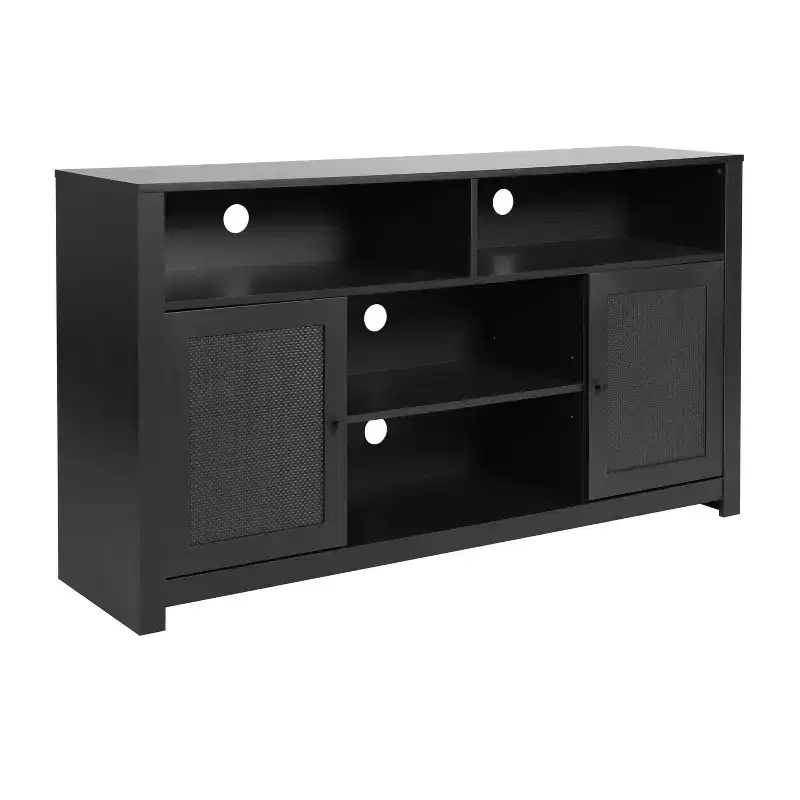 Flash Furniture Malaki Mid-Century Modern Buffet Sideboard with 2 Soft Close Doors and Adjustable Center Shelf, TV Stand for up to 65 TV's