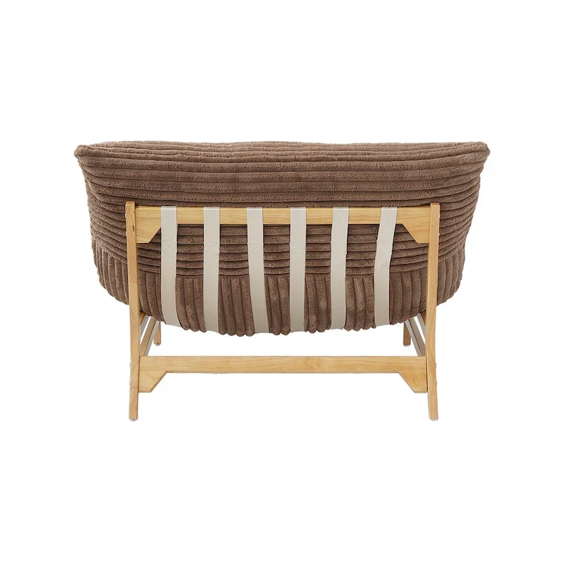Bean Bag Accent Chair Large Plush Bean Bag Lounger with Solid Wood Frame Comfy Lounge Chair with Down Filling