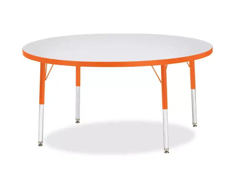 Elementary Height Color Edge Round Table 48 x 48 in Orange