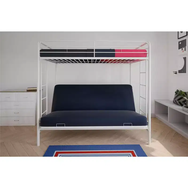 Twin Over Futon Metal Bunk Bed