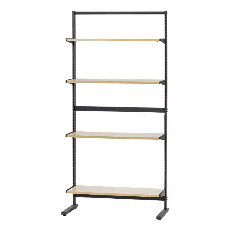 IRIS 5 Shelf Organization Rack with Storage Adjustable Shelves: Freestanding Metal Garment Rack, Closet Organizer, Black