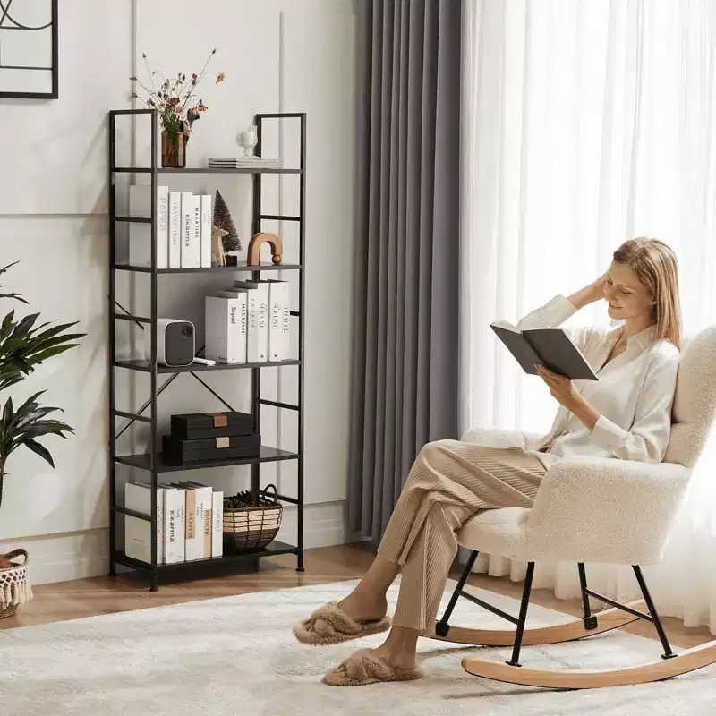 MAYEERTY Bookshelf - 5 Tiers Modern Open Storage Rack