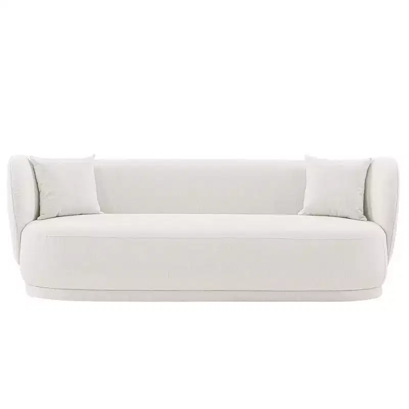 Siri Contemporary Linen Upholstered Sofa with Pillows - Manhattan Comfort